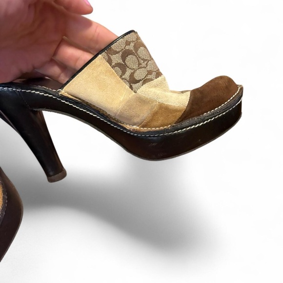 Coach AMAZING Vintage patchwork boho clog mule heels women’s 6 - Picture 8 of 8